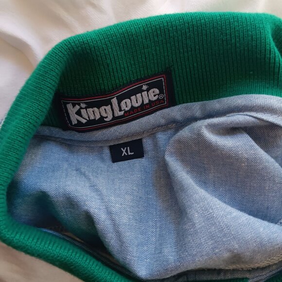 Vintage Mens Polo Shirt NEW XL 80's KING LOUI NEBRASKA AG knit Golf/Polo/Tennis - Picture 7 of 7